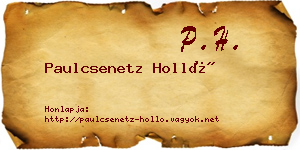 Paulcsenetz Holló névjegykártya